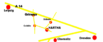 Anfahrt nach Hartha (Skizze)